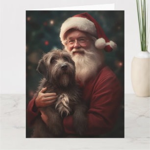Drahthaariger Griffon-Santa-Claus-Weihnachten Karte