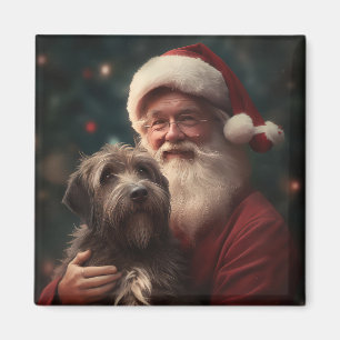 Drahthaariger Griffon-Santa-Claus-Weihnachten Magnet
