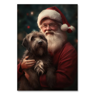 Drahthaariger Griffon-Santa-Claus-Weihnachten Tischnummer