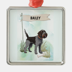 Drahthaariger Griffon Wasserfarben Personalisieren Ornament Aus Metall