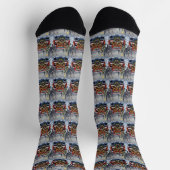 Drahthaariger Griffon Weihnachten Roter LKW Socken (Oben)