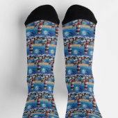 Drahthaariger Griffon Weihnachts Leuchtturm Socken (Oben)