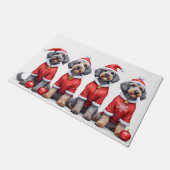 Drahthaariger Griffon Weihnachtsanzug Santa Fußmatte (Schrägansicht)