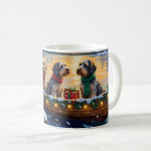 Drahthaariger Griffon Weihnachtsboot Urlaub Kaffeetasse (VorderseiteRechts)