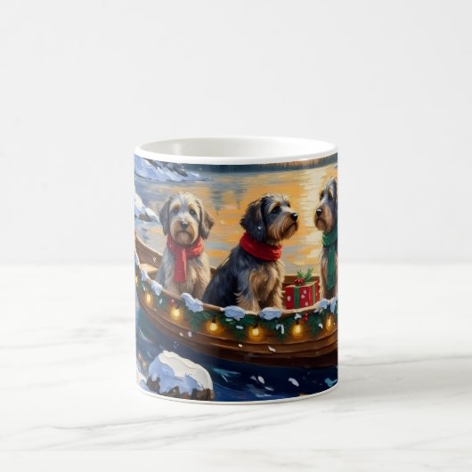 Drahthaariger Griffon Weihnachtsboot Urlaub Kaffeetasse (Mittel)