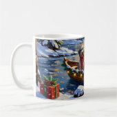 Drahthaariger Griffon Weihnachtsboot Urlaub Kaffeetasse (Links)