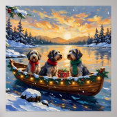 Drahthaariger Griffon Weihnachtsboot Urlaub Poster (Vorne)