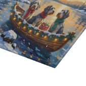 Drahthaariger Griffon Weihnachtsboot Urlaub Schneidebrett (Ecke)