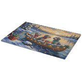 Drahthaariger Griffon Weihnachtsboot Urlaub Schneidebrett (Ecke)