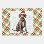 Drahthaariger Pointer Weihnachts Hund Rot Grün Kar Geschenkpapier Set (Vorderseite)