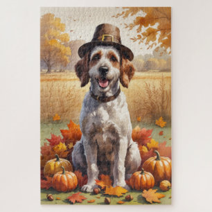Drahthaariger Vorstehhund Herbstlaub Puzzle