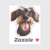 Drahthaarterrier Dackel Aufkleber (Blatt)