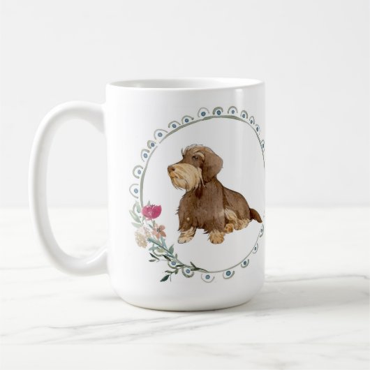 Drahthaarterrier Dackel Keramik Tasse (Links)
