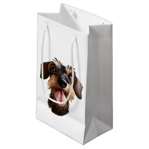 Drahthaarterrier Dackel Kleine Geschenktasche Geschenktüte