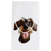 Drahthaarterrier Dackel Kleine Geschenktasche Geschenktüte (Vorderseite)