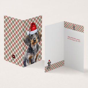 Drahthaarterrier Dackel Urlaub Karierte Weihnachts