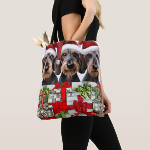 Drahthaarterrier Dackel Weihnachts-Totentasche Tasche