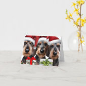 Drahthaarterrier Dackel Weihnachtskarte Karte (Gelbe Blume)