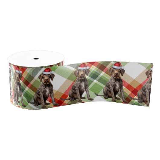 Drahthaarterrier Pointer Holiday Kariert Funny Dog Ripsband (Spule)
