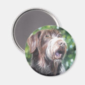 Drahthaarterrier-Zeiger Magnet (Vorderseite/Rückseite)