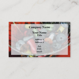 Drahtkorb mit Thread Visitenkarte