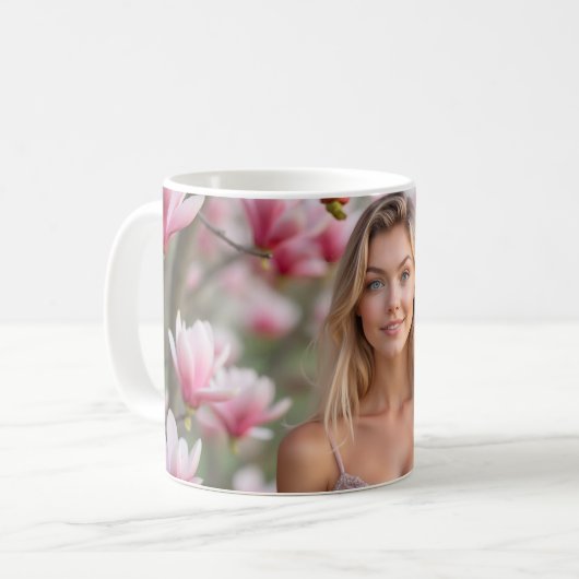 Drahtlose Eleganz im Frühling Kaffeetasse (Vorderseite Links)