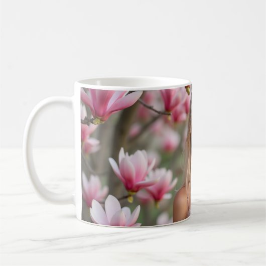 Drahtlose Eleganz im Frühling Kaffeetasse (Links)