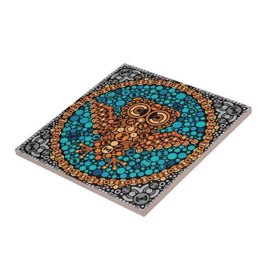 Drahtlose Eule, Farbempfindungs-Test, schwarz Fliese (Seite)