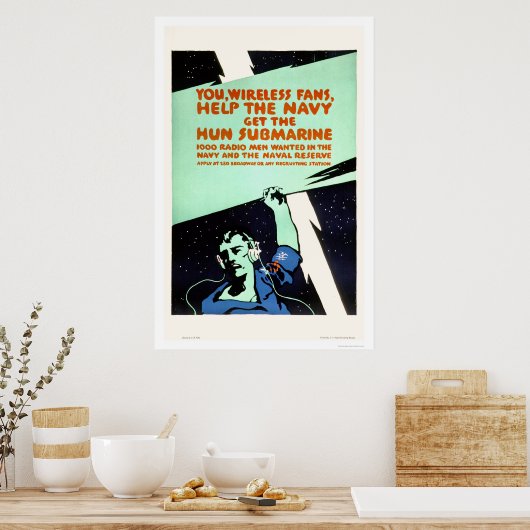 Drahtlose Lüfter, Hilfe für die Marine (US02299) Poster (Küche)