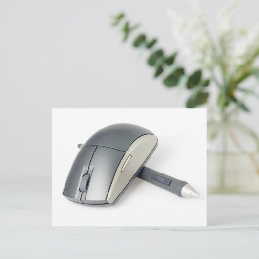 Drahtlose Maus und Digitalstift Postkarte (Stehend Vorderseite)