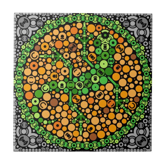 Drahtloser Gecko, Farbempfindungs-Test, schwarz Fliese (Vorderseite)