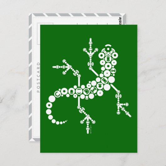 Drahtloser Gecko Postkarte (Vorne/Hinten)