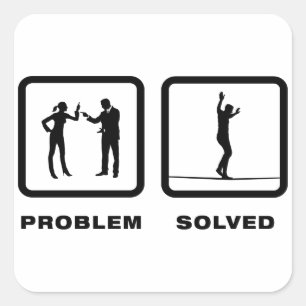 Drahtseil-Gehen Quadratischer Aufkleber