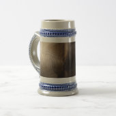Drahtseil grau/blau 22 oz Stein Bierglas (Vorderseite Links)