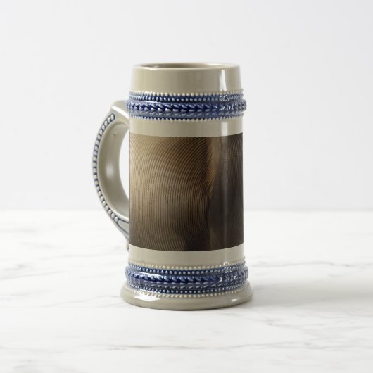 Drahtseil grau/blau 22 oz Stein Bierglas (Vorderseite Links)