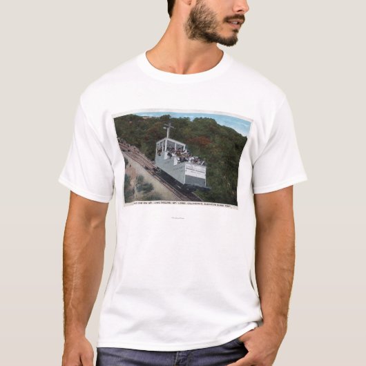 Drahtseilbahn auf Neigungs-Ansicht T-Shirt (Vorderseite)