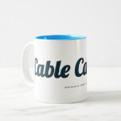 Drahtseilbahn gehen! weiße Tasse (Vorderseite Links)