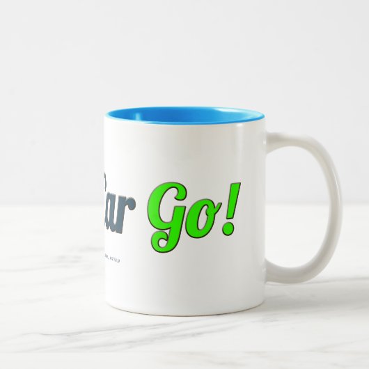 Drahtseilbahn gehen! weiße Tasse (Rechts)