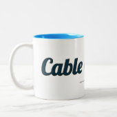 Drahtseilbahn gehen! weiße Tasse (Links)