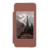 Drahtseilbahn-Plakat Funiculaire Le Brevent Incipio iPhone Geldbeutel-Hülle (Folio Vorderseite)