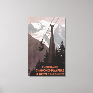 Drahtseilbahn-Plakat Funiculaire Le Brevent Leinwanddruck