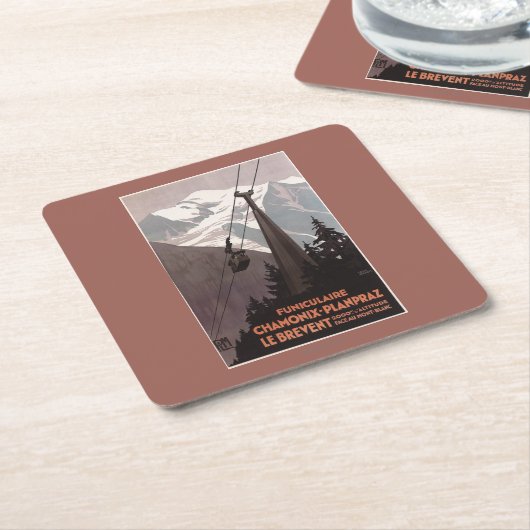 Drahtseilbahn-Plakat Funiculaire Le Brevent Rechteckiger Pappuntersetzer (angewinkelt)