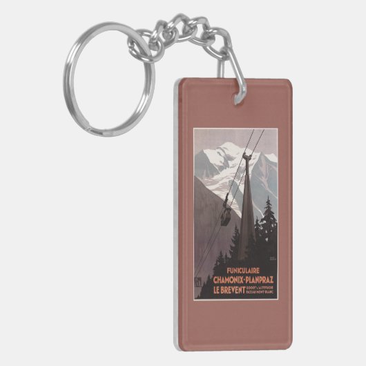 Drahtseilbahn-Plakat Funiculaire Le Brevent Schlüsselanhänger (Vorderseite links)