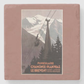 Drahtseilbahn-Plakat Funiculaire Le Brevent Steinuntersetzer (Vorderseite)