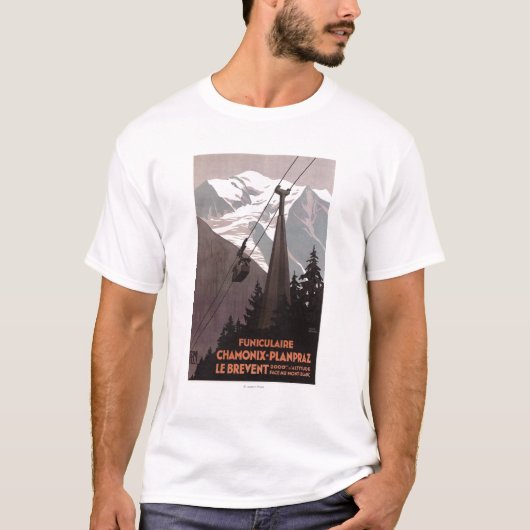 Drahtseilbahn-Plakat Funiculaire Le Brevent T-Shirt (Vorderseite)