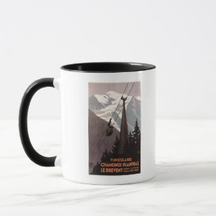 Drahtseilbahn-Plakat Funiculaire Le Brevent Tasse