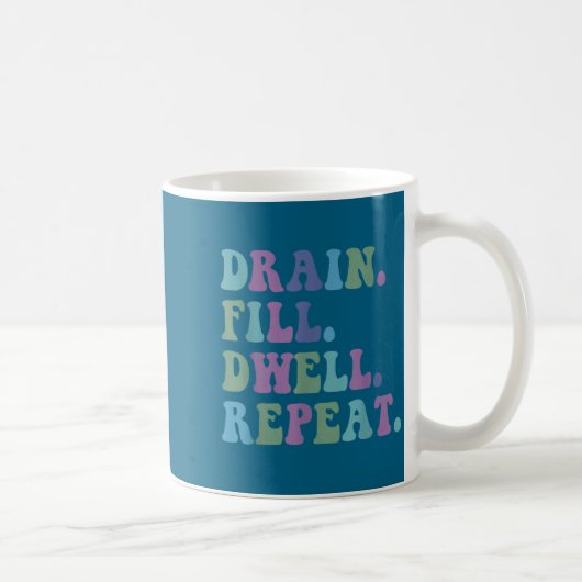 Drain Fill Dwell Repeat Funny Quote Saying Design Kaffeetasse (Rechts)