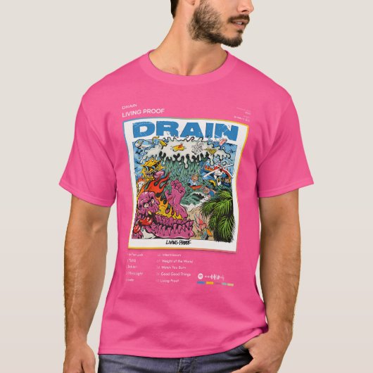 Drain - Live Proof Tracklist Album T-Shirt (Vorderseite)