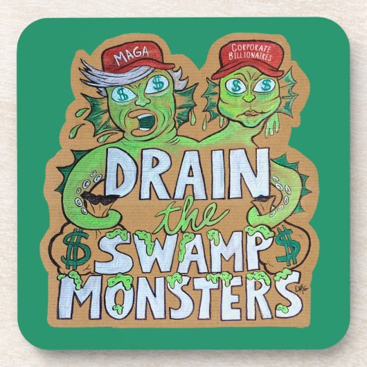 Drain the Swamp Monsters Achterbahn-Set Getränkeuntersetzer (Vorderseite)