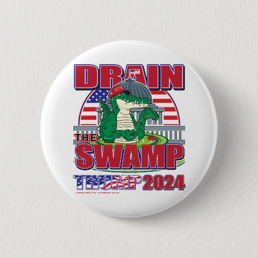 Drain-the-Swamp-Trump-2024 Button (Vorderseite)